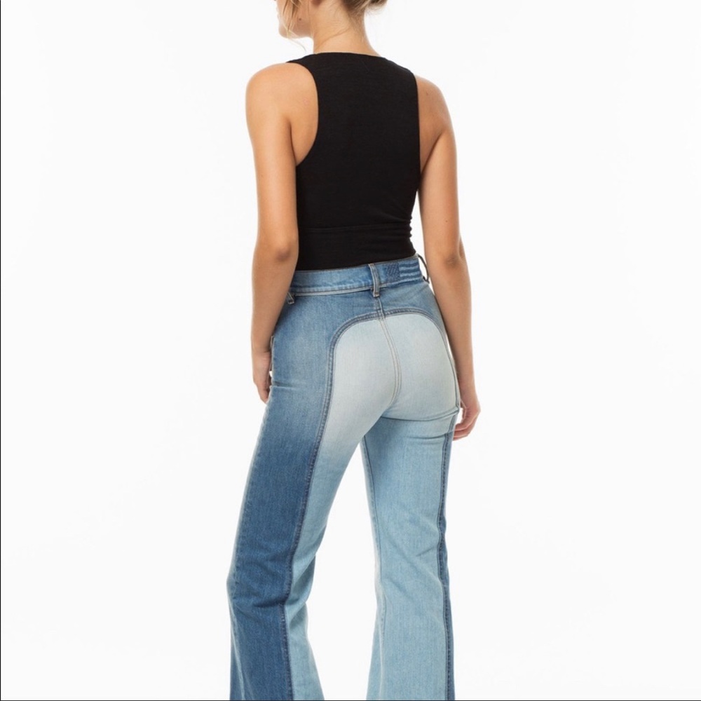 Revice denim flares jeans two tone